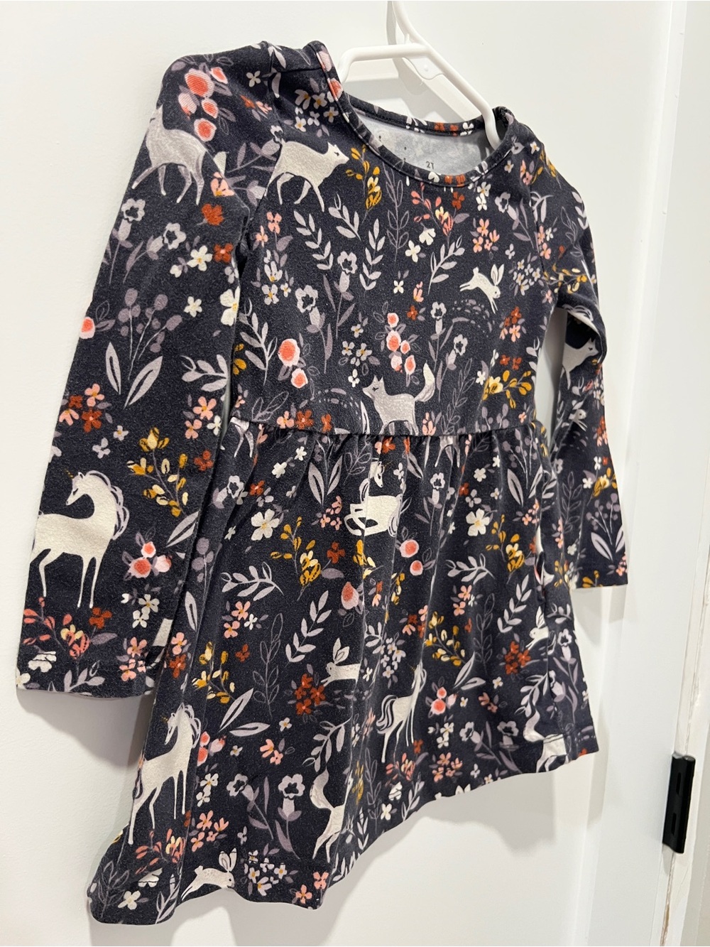 Rumi + Ryder Woodland Animal Long Sleeve Dress 2T | Fox Deer Bunny Floral